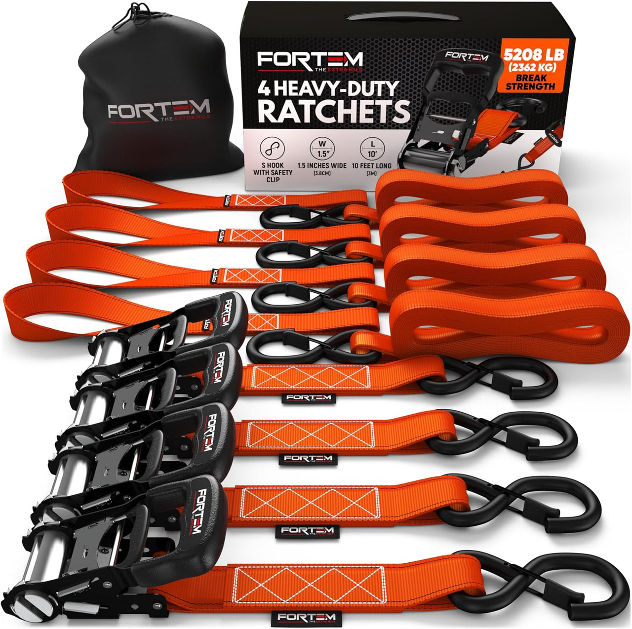 Heavy Duty Ratchets 5208lb Break Strength