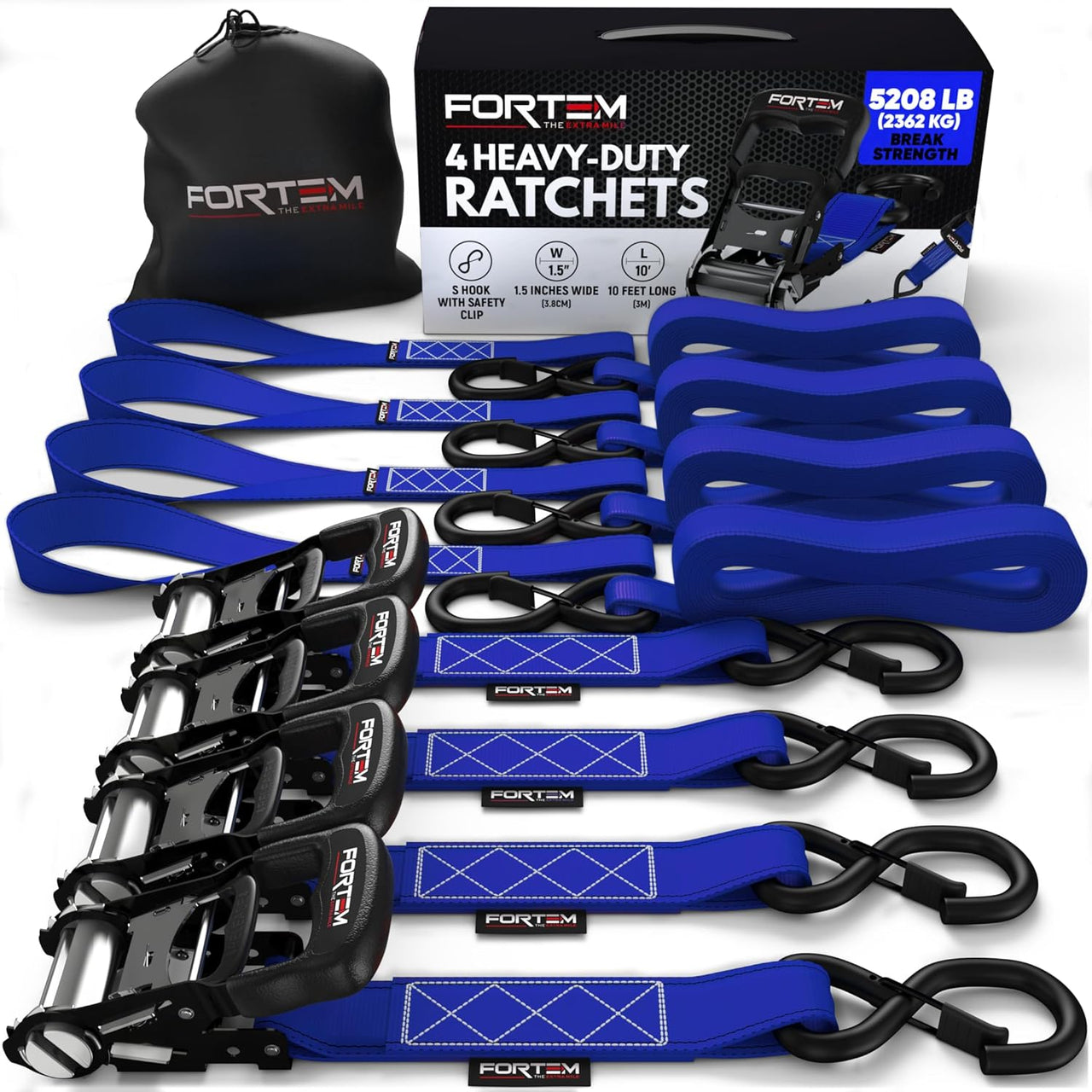 Heavy Duty Ratchets 5208lb Break Strength